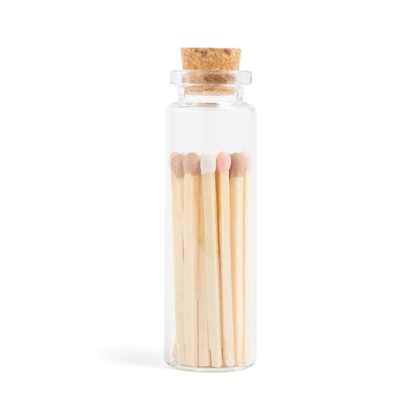 Matches | Small Corked Vial | Neapolitan Color Tip - ASH