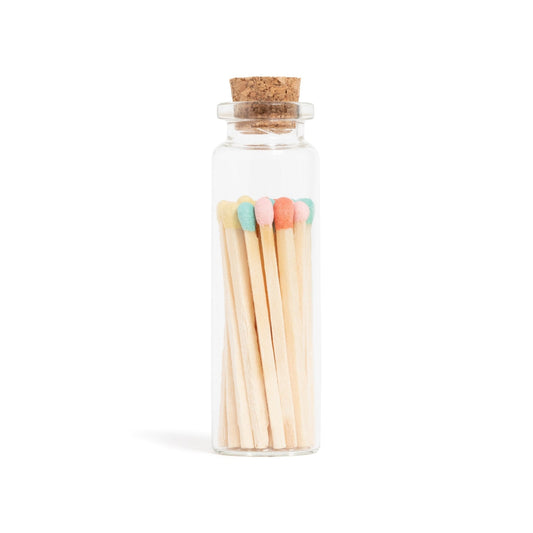 Matches | Small Corked Vial | Pastel Mix Tip - ASH