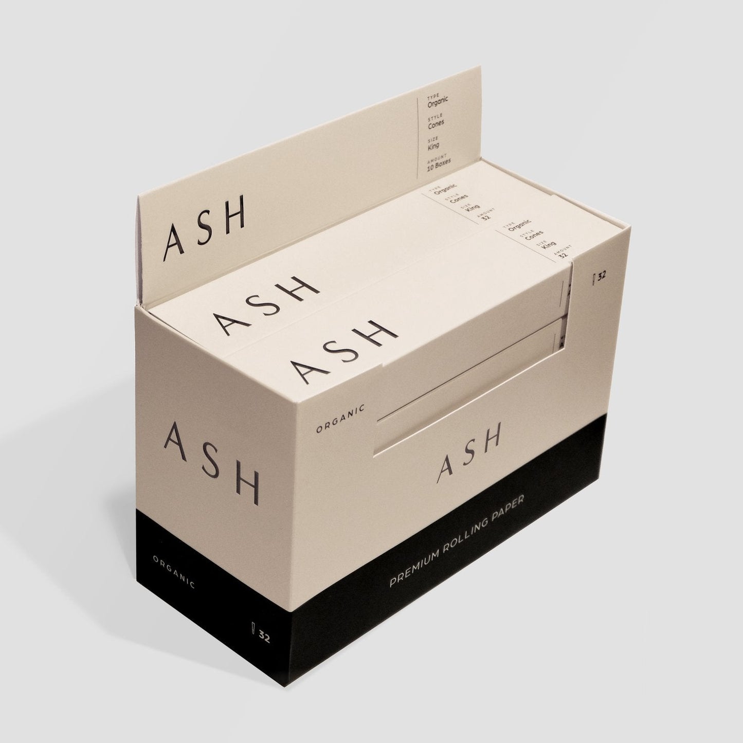 Pre-rolled Cones | Organic | 32 count | Box ASH Rolling Paper