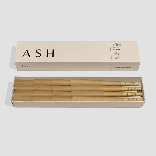 Pre-rolled Cones | Organic | 32 count | Box ASH Rolling Paper
