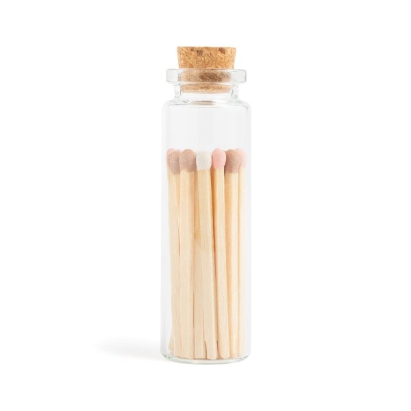 Matches | Small Corked Vial | Neapolitan Color Tip - ASH 