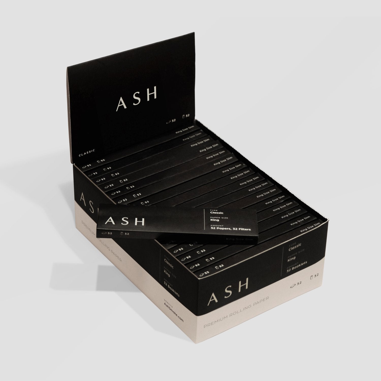 Rolling Papers | King | Classic | Box ASH Rolling Paper 