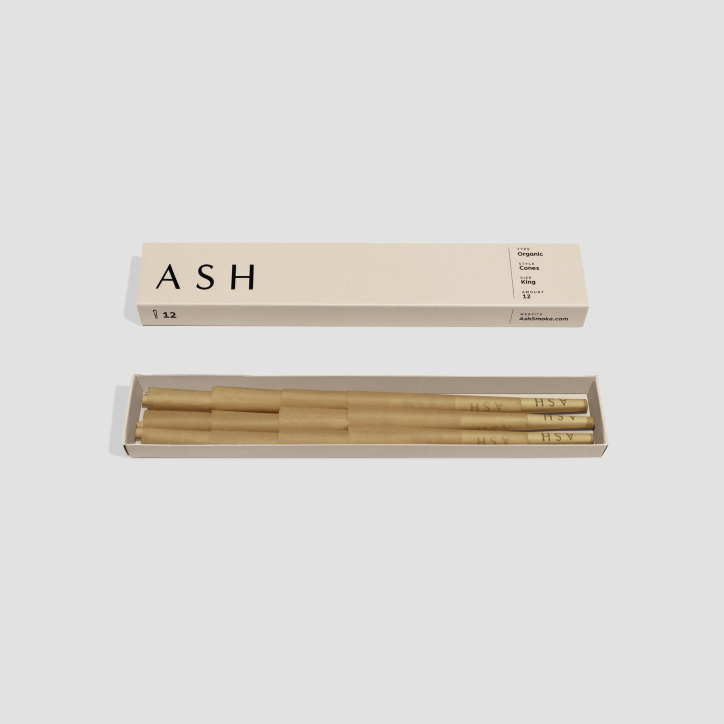 Pre-rolled Cones | Organic | 12 count ASH Rolling Paper 