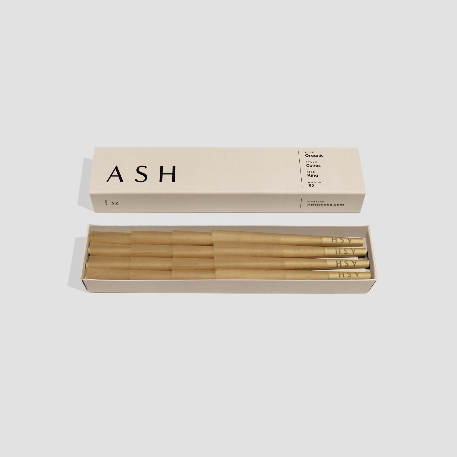 Pre-rolled Cones | Organic | 32 count ASH Rolling Paper 